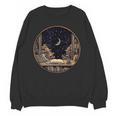 Moon Book Bookshelf Library Coffee Cup Star Stars Pattern Unisex Sweatshirt