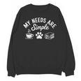 My Needs Are Simple Cat Dog Reading Book Coffee Unisex Sweatshirt My Needs Are Simple Cat Dog Reading Book Coffee Unisex Sweatshirt
