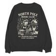 North Pole Book Club Christmas Elf Bookish Retro Graphic Unisex Sweatshirt