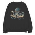 Octopus Reading Book Coffee Book Lover Bookworm Nerd Unisex Sweatshirt