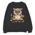 Owl Reading A Book Perched On A Branch Bookworm Unisex Sweatshirt Owl Reading A Book Perched On A Branch Bookworm Unisex Sweatshirt