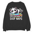 Panda Napping On Books Life’s Too Short To Skip Naps Unisex Sweatshirt