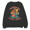Paperbacks And Pool Days Flamingo Reading Summer Vibes Books Unisex Sweatshirt