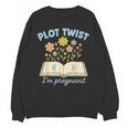 Plot Twist I'm Pregnant Literary Pregnancy Announcement Book Unisex Sweatshirt