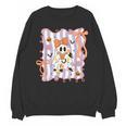 Preppy Coquette Bow Ghost Reading Books Halloween Book Unisex Sweatshirt