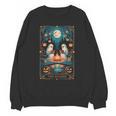 The Reader Bookish Cute Spooky Ghost Reading Book Tarot Card Unisex Sweatshirt