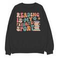 Reading Is My Favorite Sport Retro Groovy Book Lovers Unisex Sweatshirt Reading Is My Favorite Sport Retro Groovy Book Lovers Unisex Sweatshirt