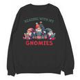 Reading With My Gnomies Reading Book Christmas Unisex Sweatshirt Reading With My Gnomies Reading Book Christmas Unisex Sweatshirt