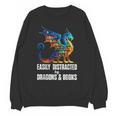 Reading Lover Easily Distracted By Dragons And Books Dragon Unisex Sweatshirt