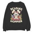 Reading Makes You Hoppier Bunny Book Fans Toddler Kid Unisex Sweatshirt Reading Makes You Hoppier Bunny Book Fans Toddler Kid Unisex Sweatshirt