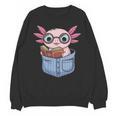 Readsalotl Axolotl Reading Book Lover Reading Pocket Axolotl Unisex Sweatshirt