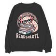 Readsalotl Axolotl Reading Books Glasses Bookworm Pun Fun Unisex Sweatshirt Readsalotl Axolotl Reading Books Glasses Bookworm Pun Fun Unisex Sweatshirt