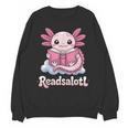 Readsalotl Axolotl Reading Cute Book Lover Bookworm Unisex Sweatshirt