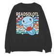 Readsolotl Blue Kawaii Axolotl Book Lover Reading Retro Unisex Sweatshirt Readsolotl Blue Kawaii Axolotl Book Lover Reading Retro Unisex Sweatshirt