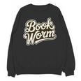 Retro Book Worm Reading For Book Lovers Unisex Sweatshirt