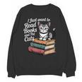 Retro I Just Want To Read Books And Pet Cats Cat For Men Women Kids Unisex Sweatshirt Retro I Just Want To Read Books And Pet Cats Cat For Men Women Kids Unisex Sweatshirt