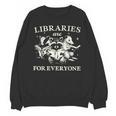 Retro Libraries Are For Everyone Racoon Reading Book Lover Unisex Sweatshirt