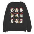 Santa Ghost Reading Books Christmas Library Teacher Unisex Sweatshirt
