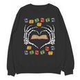 Skeleton Heart Read Reading Book Librarian Halloween Women Unisex Sweatshirt