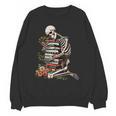 Skeleton Reading Book Halloween Bookworm Bibliophile Reader Unisex Sweatshirt