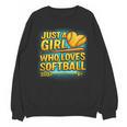 Softball Just A Girl Comic Book Style Graphic For Teens Unisex Sweatshirt