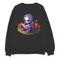 Spooky Grim Reaper Reading A Book Cute Creepy Halloween Unisex Sweatshirt