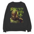 Star Wars The Book Of Boba Fett Neon Boba Fett Lives Poster Unisex Sweatshirt