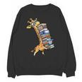 Teacher Shirt Giraffe Holding Books Bookworm Librarian Unisex Sweatshirt
