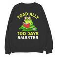 Toad-Ally 100 Days Smarter Frog Reading Book 100 School Day Unisex Sweatshirt