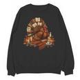 Turkey Reading Books Fall Season Thanksgiving Teacher Book Unisex Sweatshirt