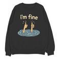 Two Thumbs Up I'm Fine Sarcastic Meme Introvert Humor Unisex Sweatshirt