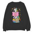 Unicorn Read Reading Book Librarian America Girls Women Unisex Sweatshirt