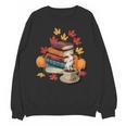 Vintage Books Tea Lovers Fall Autumn Leaves And Pumpkins Unisex Sweatshirt Vintage Books Tea Lovers Fall Autumn Leaves And Pumpkins Unisex Sweatshirt