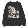 Vintage Cute Gnome Reading Book Coffee Cute Gnome Graphic Unisex Sweatshirt Vintage Cute Gnome Reading Book Coffee Cute Gnome Graphic Unisex Sweatshirt