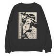 Vintage Vampire Bat Vampire Pin Up Girl Horror Comic Book Unisex Sweatshirt