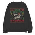 All I Want For Christmas Is A Dragon & Books Ugly Sweater Unisex Sweatshirt