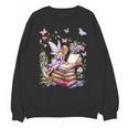 Watercolor Butterfly Fairy Read Book Library Fantasy Novel Unisex Sweatshirt