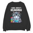 Wild About Reading Book Lover Hippo Unisex Sweatshirt