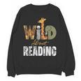 Wild About Reading Books Animal Theme Bookworm Library Day Unisex Sweatshirt