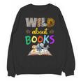 Wild About Reading Books Reader Bookworm Animals Book Lover Unisex Sweatshirt Wild About Reading Books Reader Bookworm Animals Book Lover Unisex Sweatshirt