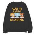 Wild About Reading Cute Animal Book Lover Kids Unisex Sweatshirt
