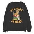 Wild About Reading Cute Leopard Teacher Kids Book Lover Unisex Sweatshirt