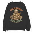 Wild About Reading Sloth Coffee Teacher Book Lover Unisex Sweatshirt