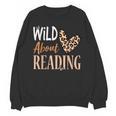 Wild About Reading Teacher Books Reader Lovers Leopard Zebra Unisex Sweatshirt