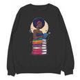 Woman And Books Stack Afro Girl Reading Lover Unisex Sweatshirt Woman And Books Stack Afro Girl Reading Lover Unisex Sweatshirt