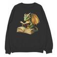 Women's Dragon Bookworm Reading Book Graphic Unisex Sweatshirt