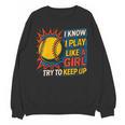 Women's Girls Softball Play Like A Girl Comic Book Pop Art Unisex Sweatshirt Women's Girls Softball Play Like A Girl Comic Book Pop Art Unisex Sweatshirt