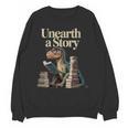 Women's Unearth A Story Dinosaur Reading a Library Book Unisex Sweatshirt Women's Unearth A Story Dinosaur Reading a Library Book Unisex Sweatshirt