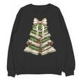 Xmas Tree Books Merry Christmas Coquette Bow Teacher Holiday Unisex Sweatshirt Xmas Tree Books Merry Christmas Coquette Bow Teacher Holiday Unisex Sweatshirt