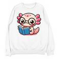 Adorable Book Lover Axolotl With Reading Glasses Cute Unisex Sweatshirt